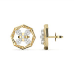 Load image into Gallery viewer, Louise <br> Floral Geometric Diamond Studs