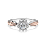 Load image into Gallery viewer, Giulia-Two-tone floral halo solitaire
