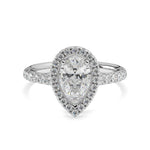 Load image into Gallery viewer, Yvette-Pear halo solitaire ring