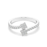 Load image into Gallery viewer, Hélène - Elegant twin-square diamond ring