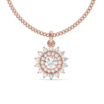 Load image into Gallery viewer, Coralie - Sunburst Diamond Halo Pendant
