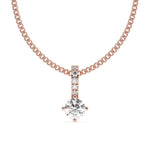 Load image into Gallery viewer, Léna- Graceful Solitaire Drop Pendant