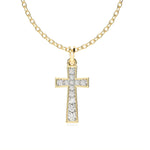 Load image into Gallery viewer, Noèle - Classic Cross Pendant with Diamonds