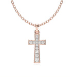 Load image into Gallery viewer, Noèle - Classic Cross Pendant with Diamonds