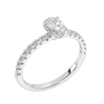 Load image into Gallery viewer, Anna - Oval Solitaire with Hidden Halo and Pavé