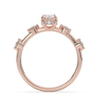 Load image into Gallery viewer, Lillie - Oval Solitaire with Hidden Halo and side stones