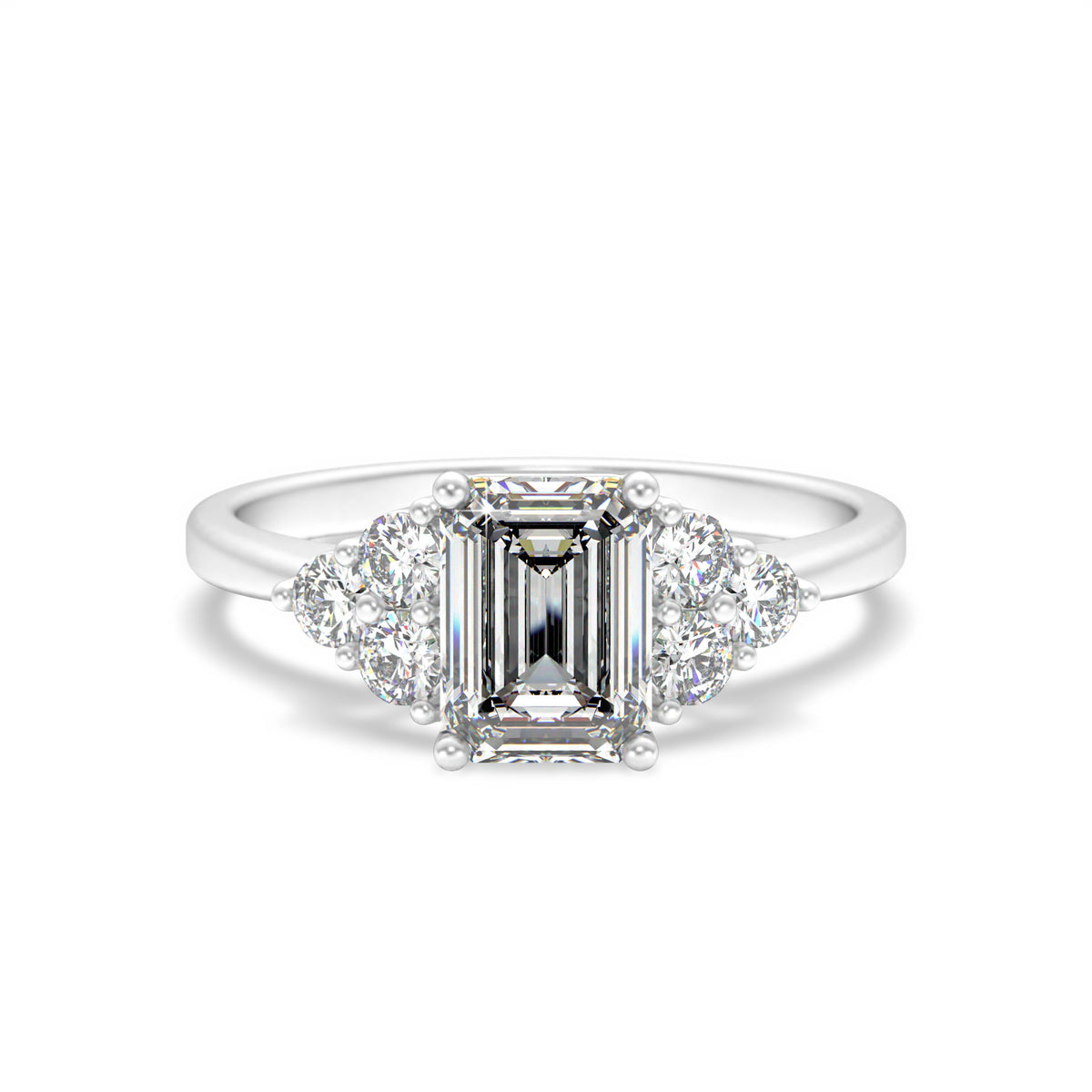 Chiara <br> vintage inspired emerald diamond ring