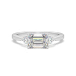Load image into Gallery viewer, Ludovica - Elegant Three-Stone Emerald Diamond Ring