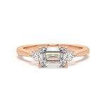 Load image into Gallery viewer, Ludovica - Elegant Three-Stone Emerald Diamond Ring