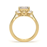 Load image into Gallery viewer, Ludovica - Elegant Three-Stone Emerald Diamond Ring
