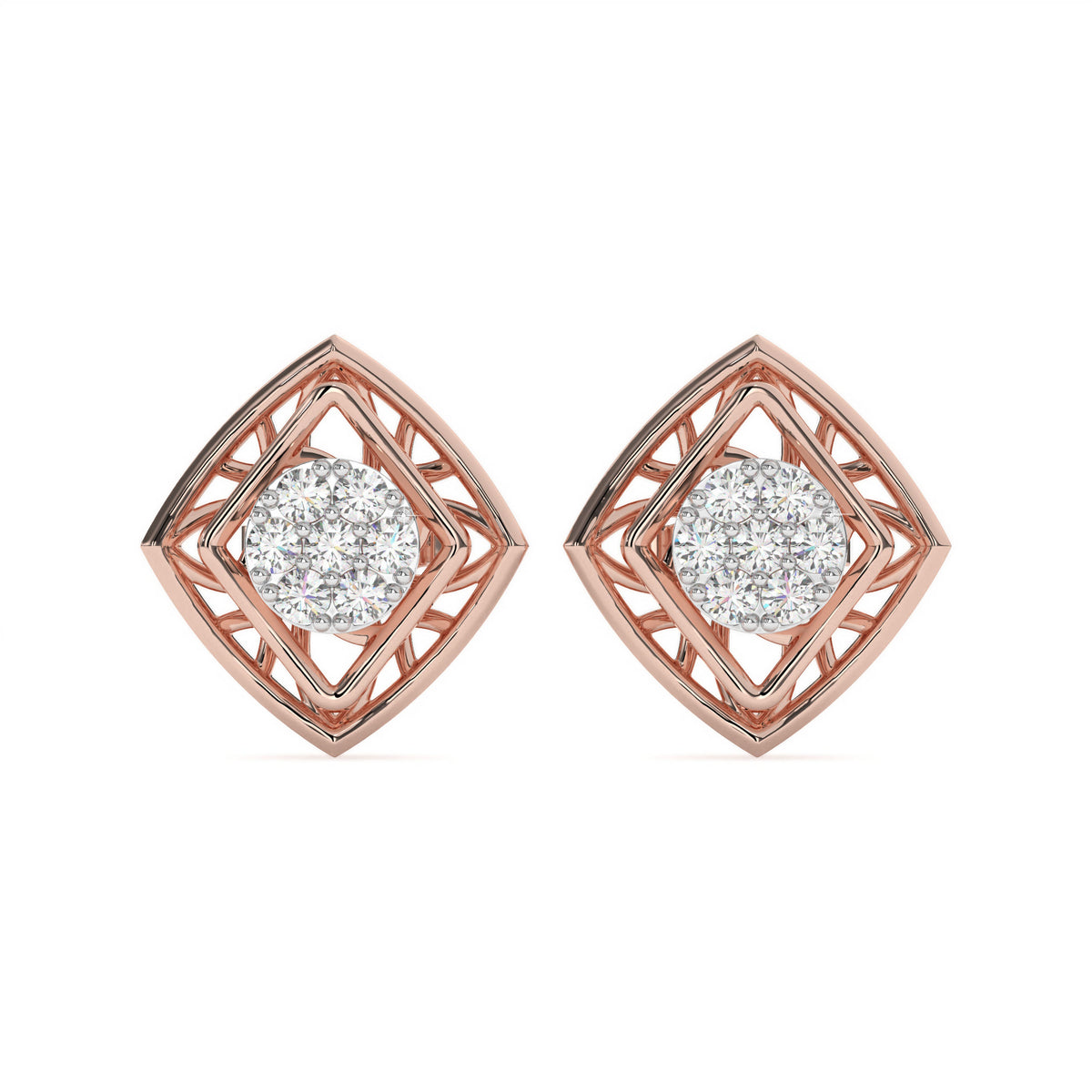 Alienòr <br> geometric diamond cluster studs