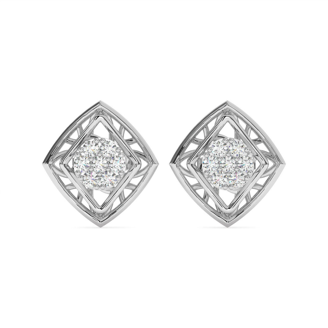 Alienòr - Geometric diamond cluster studs