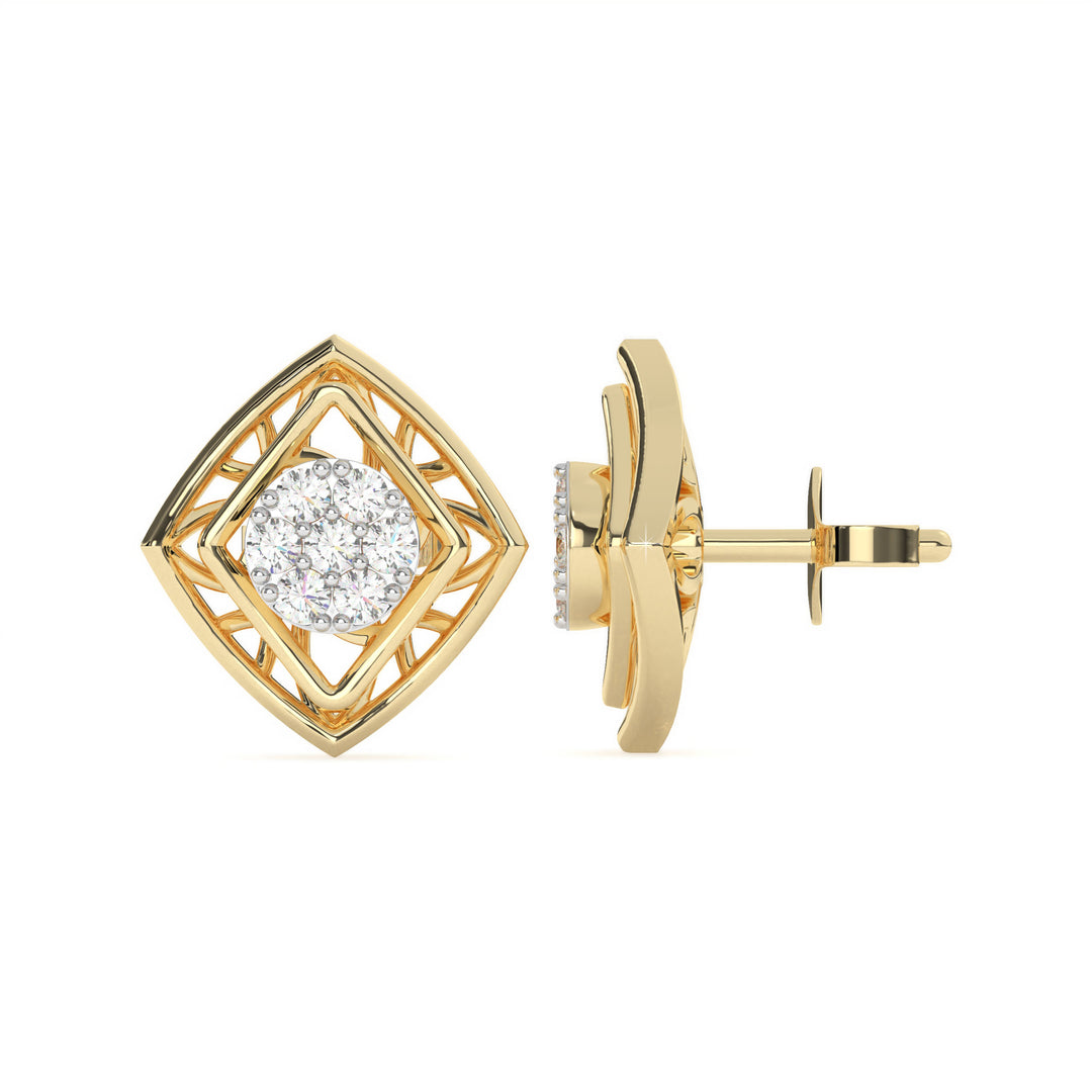 Alienòr - Geometric diamond cluster studs