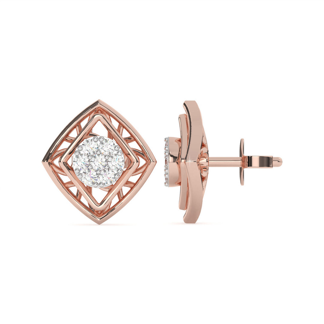 Alienòr - Geometric diamond cluster studs