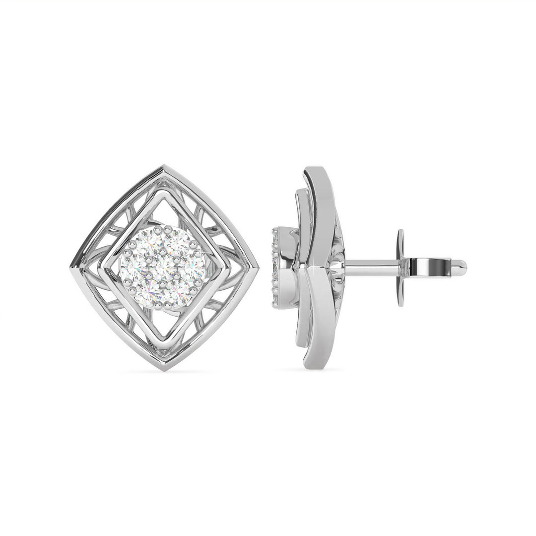 Alienòr - Geometric diamond cluster studs