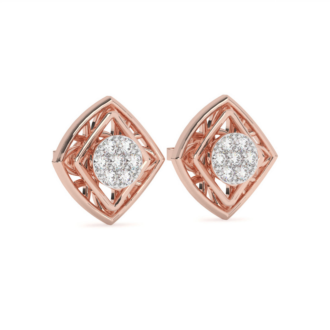 Alienòr - Geometric diamond cluster studs