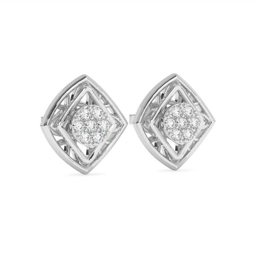 Alienòr - Geometric diamond cluster studs