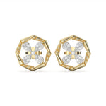 Load image into Gallery viewer, Louise <br> Floral Geometric Diamond Studs