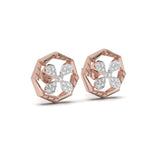 Load image into Gallery viewer, Louise <br> Floral Geometric Diamond Studs