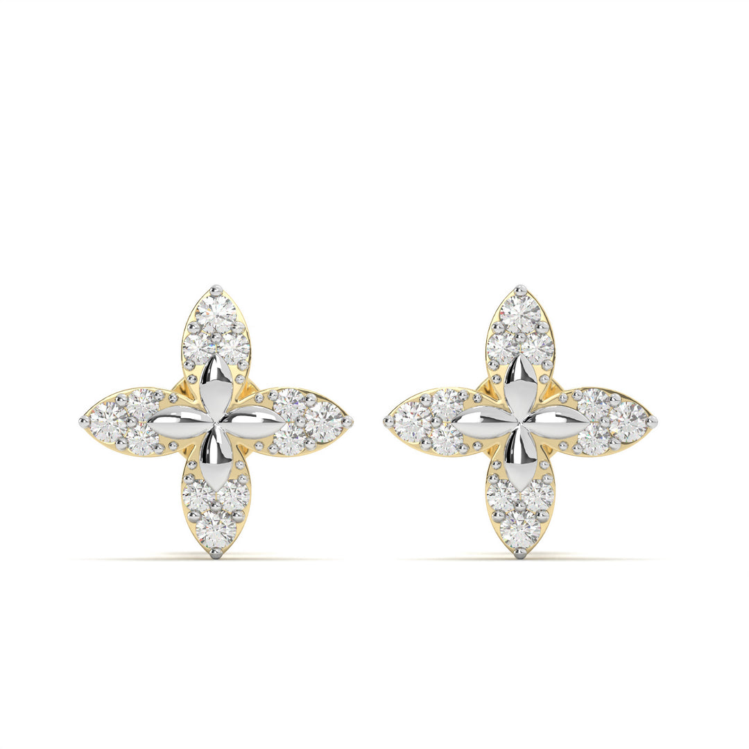 GaÃ«lle  Floral Diamond Stud Earrings