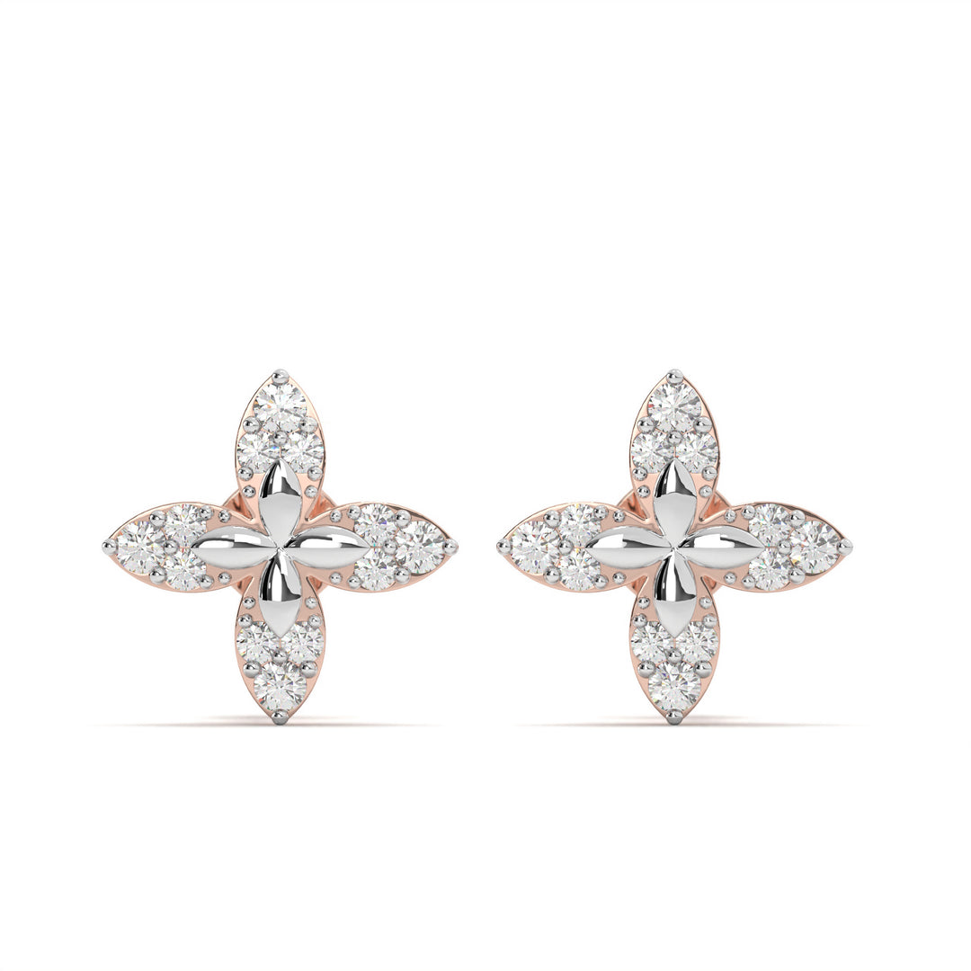GaÃ«lle  Floral Diamond Stud Earrings
