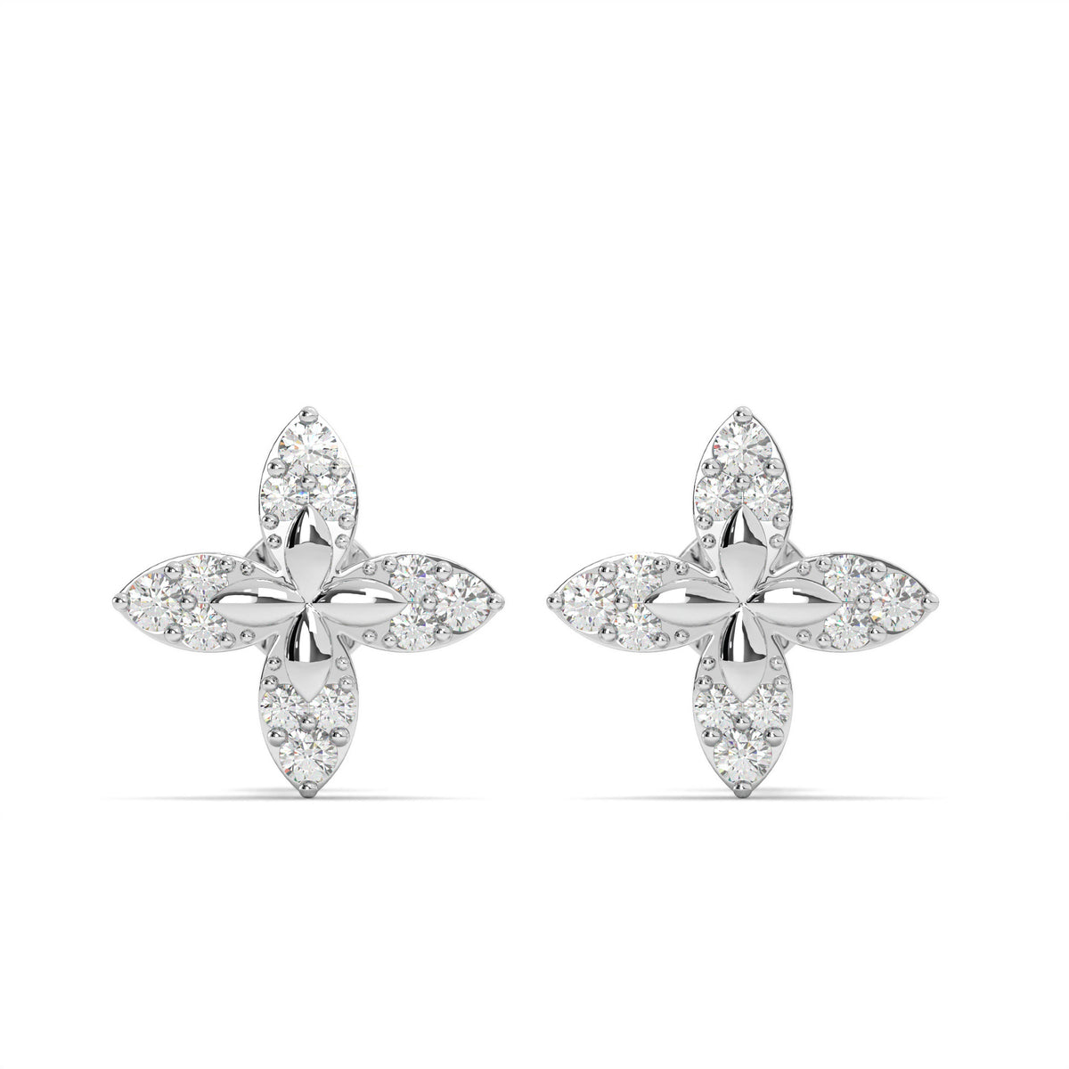 Gaëlle <br> floral diamond stud earrings