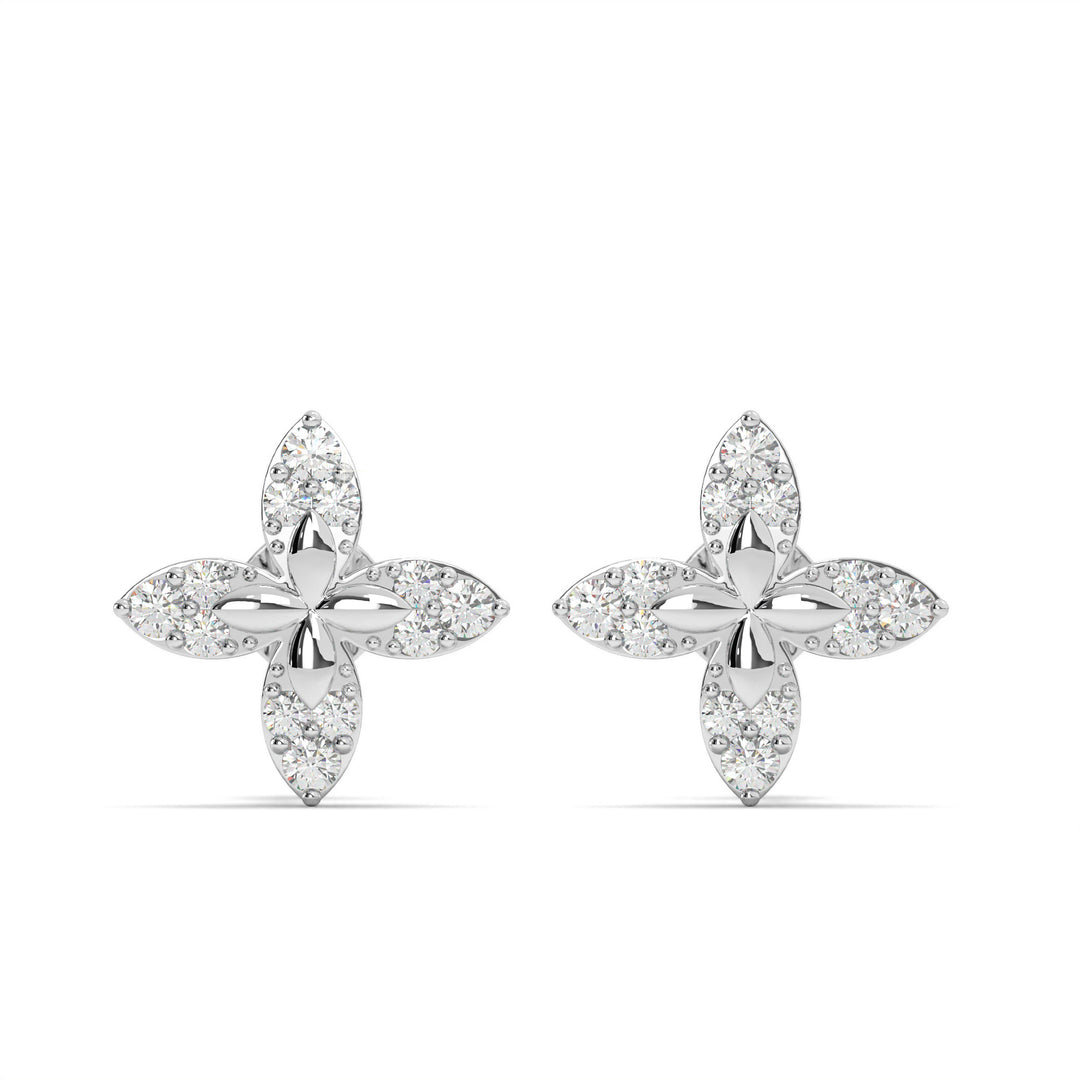Gaëlle - Floral Diamond Stud Earrings