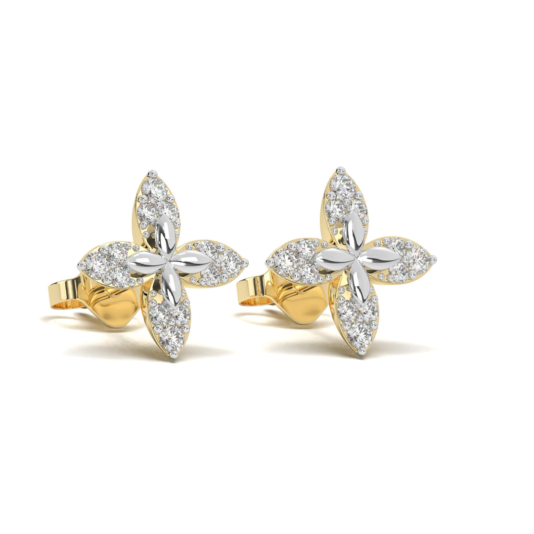 GaÃ«lle  Floral Diamond Stud Earrings
