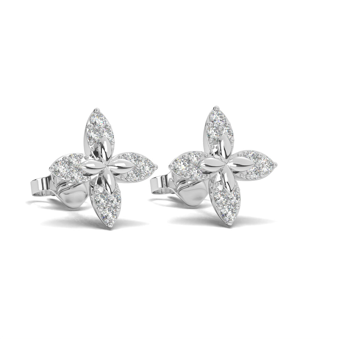 GaÃ«lle  Floral Diamond Stud Earrings