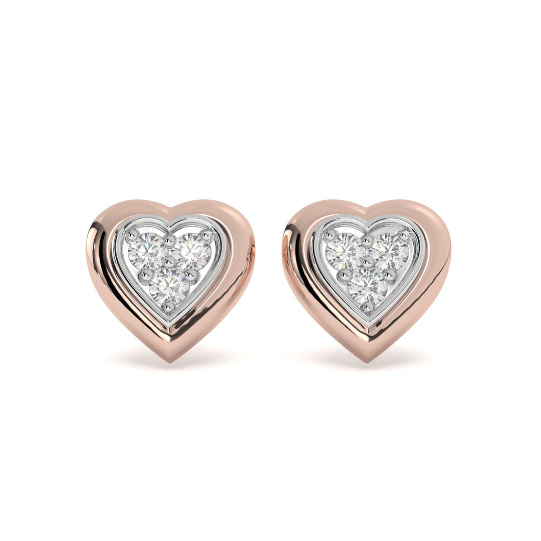 Capucine <br> Heart Shaped Diamond Studs