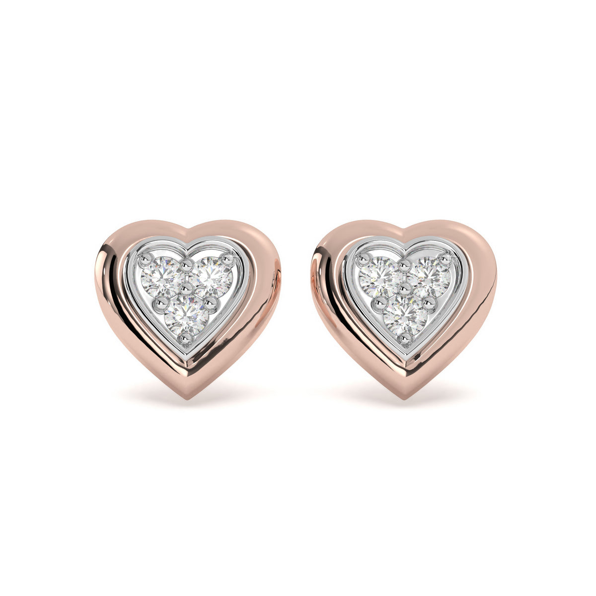 Capucine <br> heart shaped diamond studs