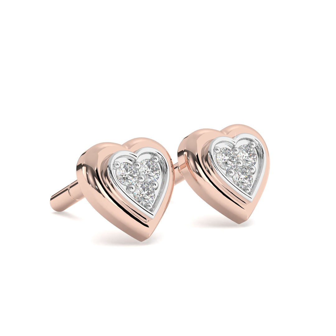 Capucine <br> Heart Shaped Diamond Studs
