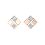 Load image into Gallery viewer, Juliette - Geometric diamond stud earrings