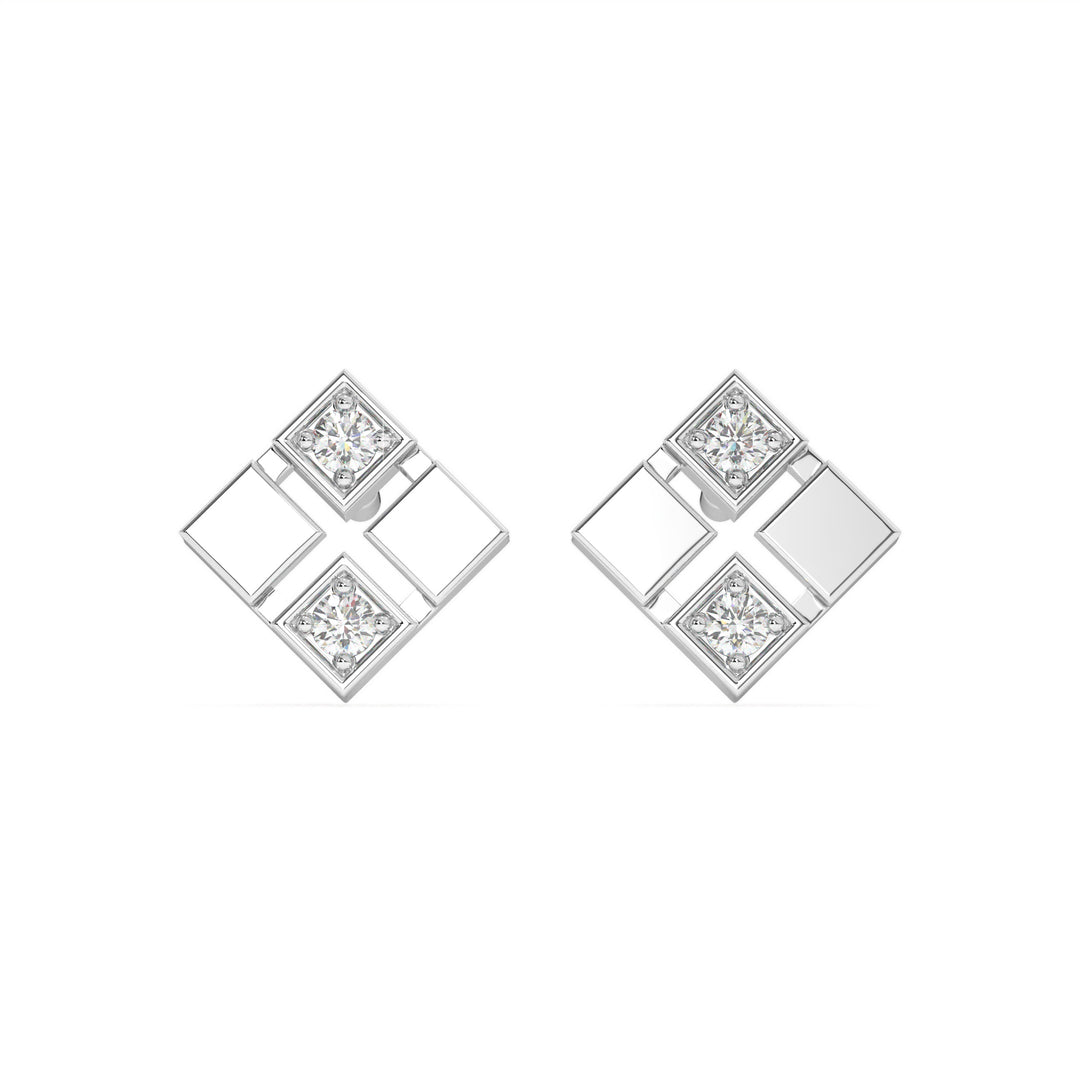 Juliette  Geometric Diamond Stud Earrings