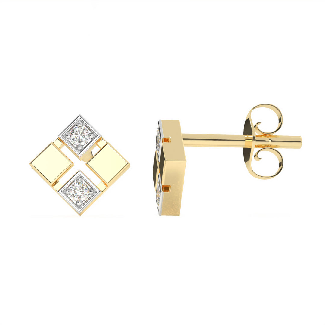 Juliette - Geometric diamond stud earrings