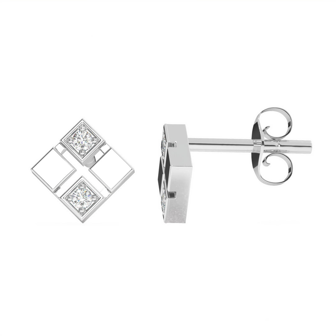 Juliette - Geometric diamond stud earrings