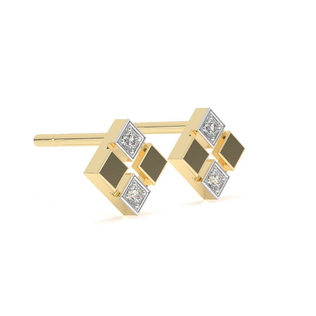 Juliette  Geometric Diamond Stud Earrings