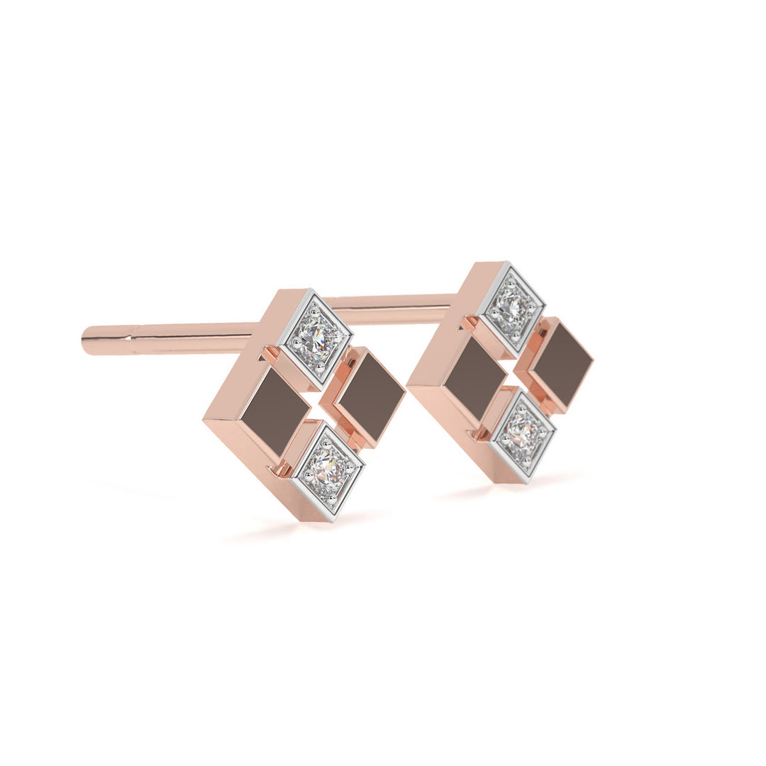 Juliette  Geometric Diamond Stud Earrings