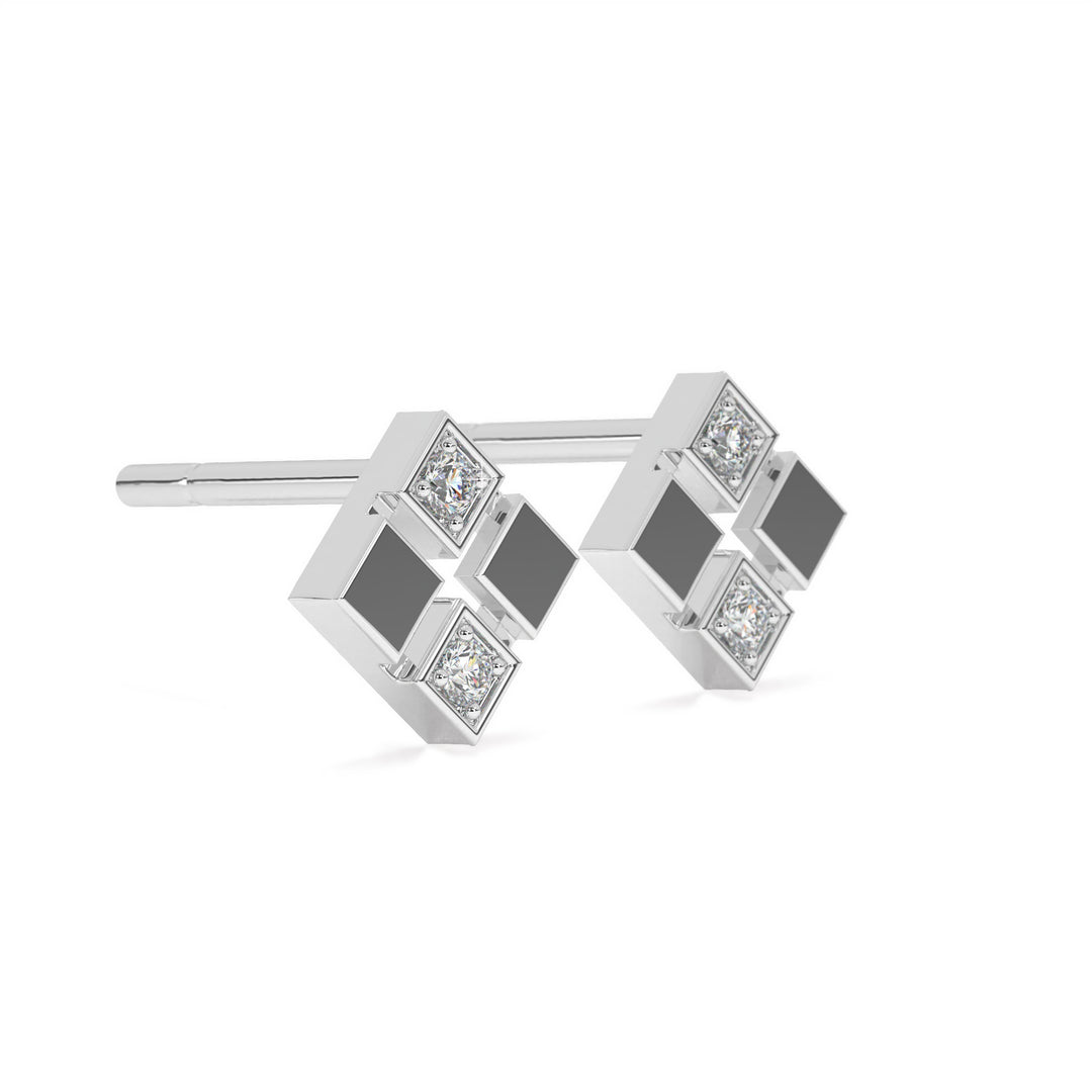 Juliette - Geometric diamond stud earrings