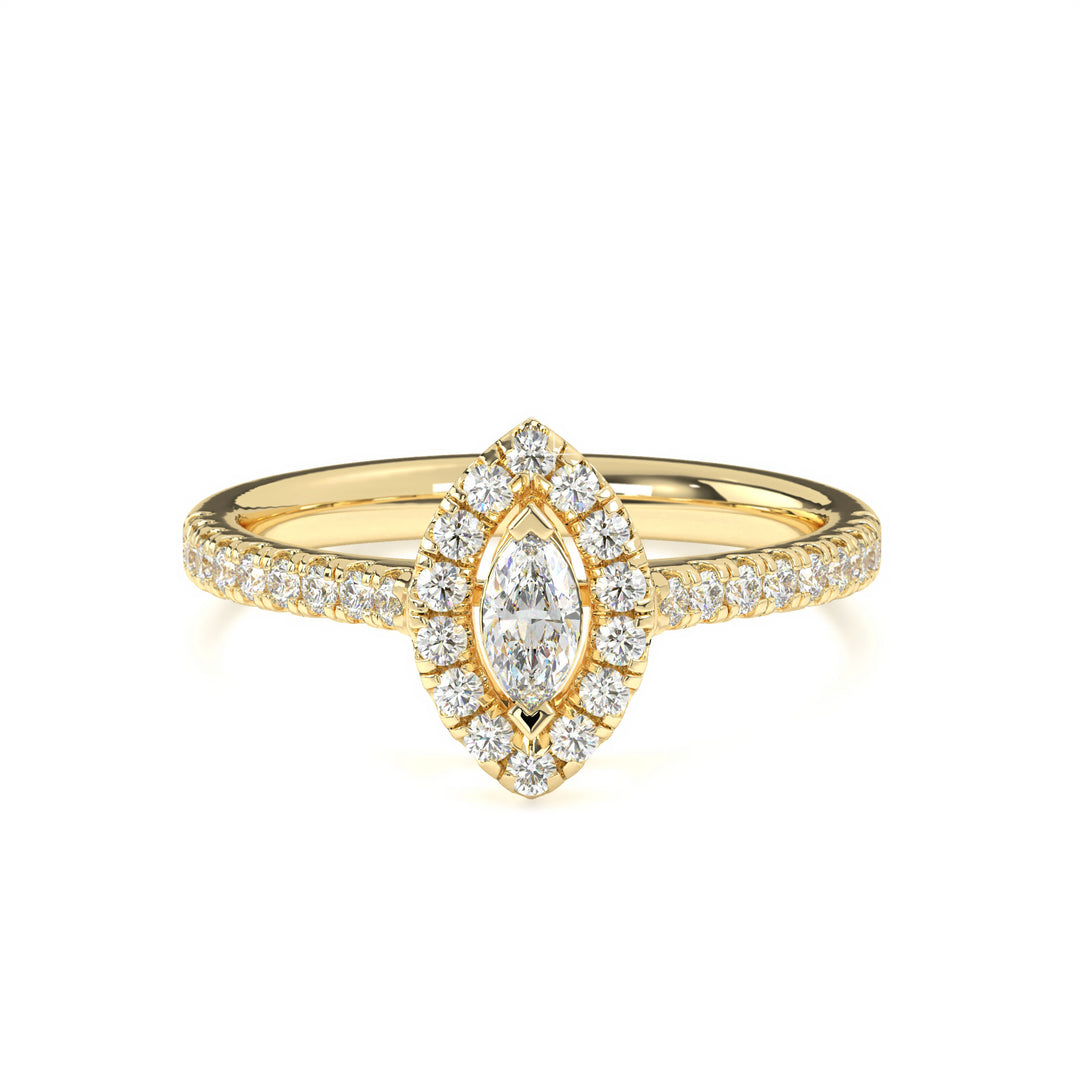 Virginie  Marquise Halo with PaveÌ
