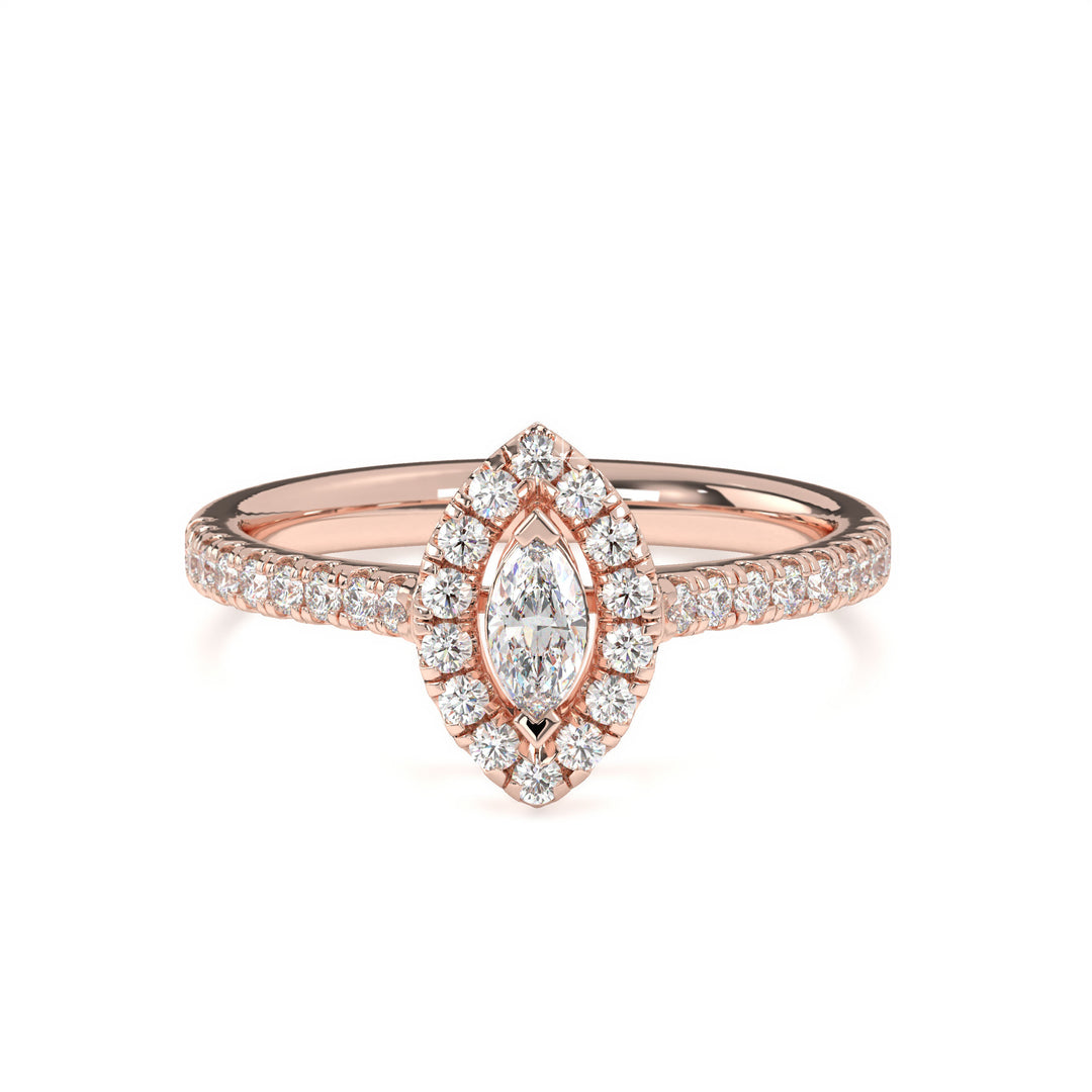 Virginie  Marquise Halo with PaveÌ