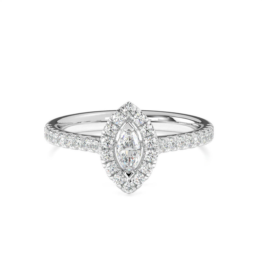 Virginie  Marquise Halo with PaveÌ
