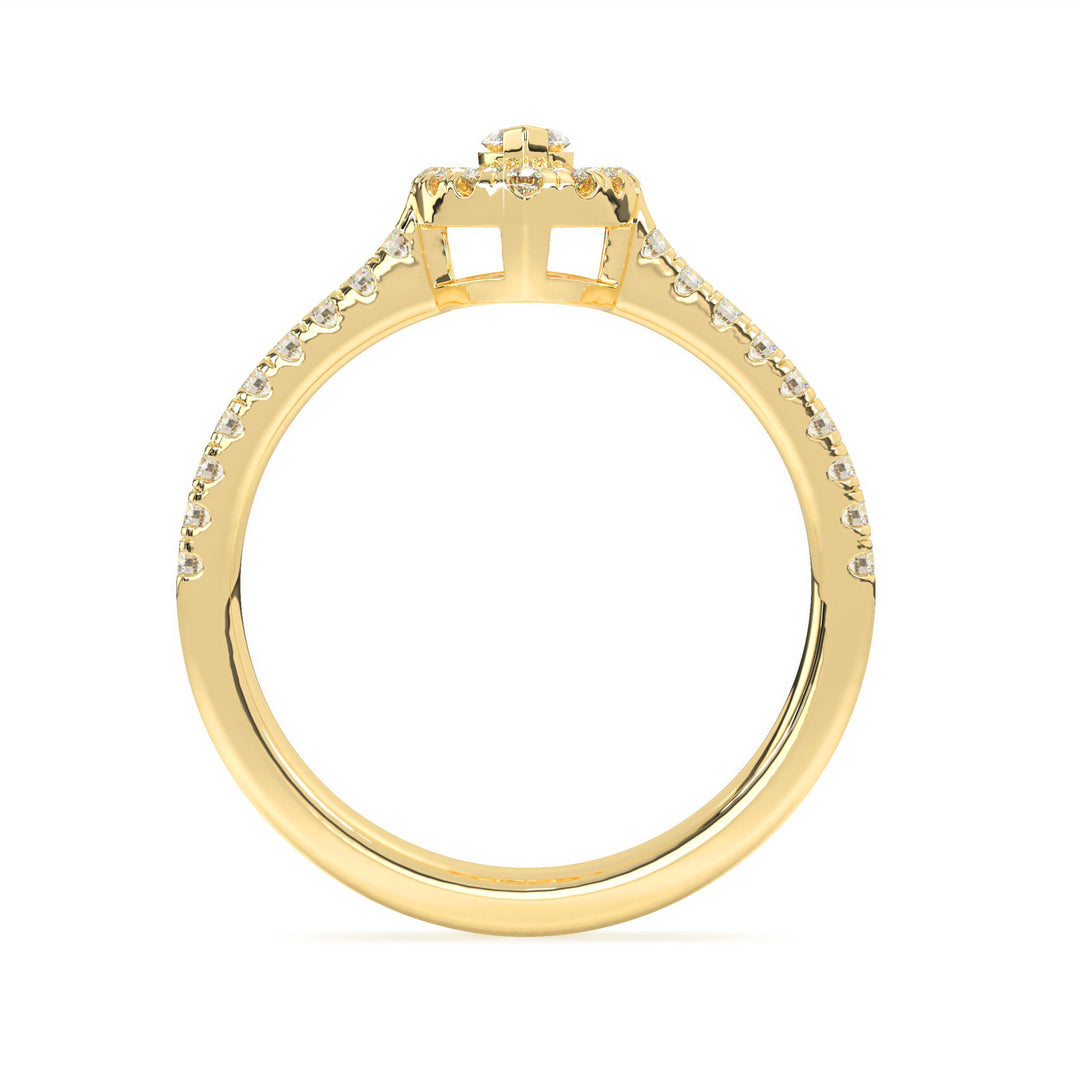 Virginie  Marquise Halo with PaveÌ