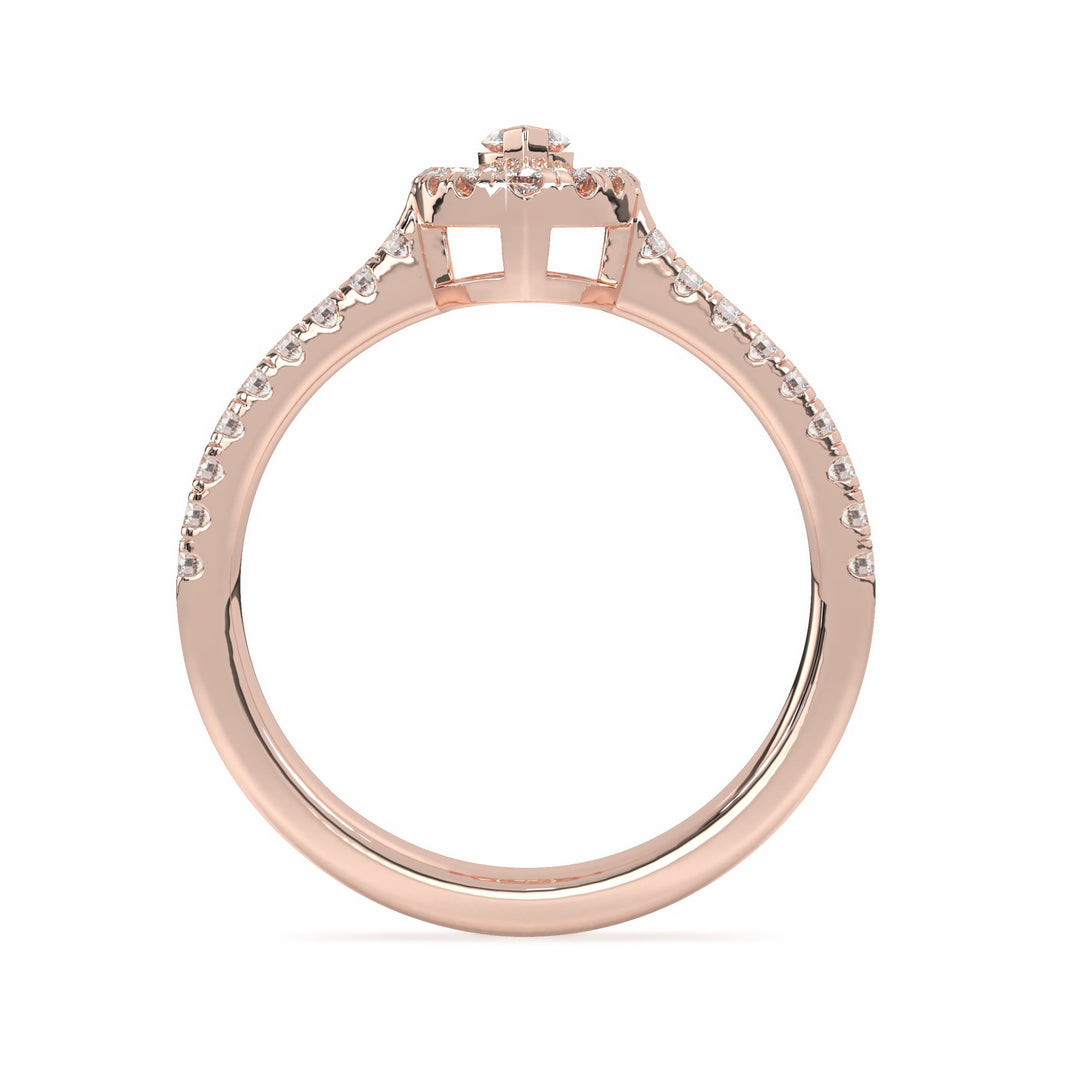 Virginie  Marquise Halo with PaveÌ