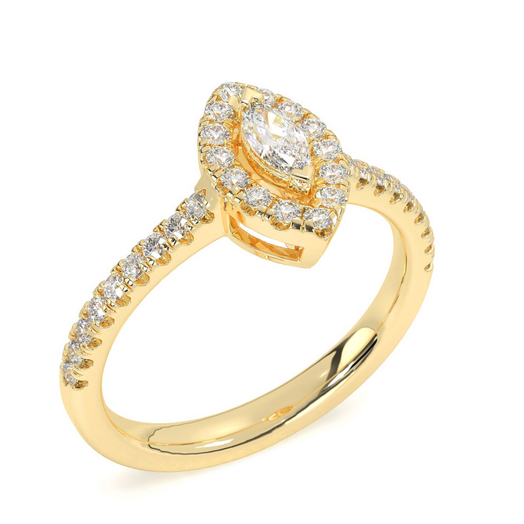 Virginie  Marquise Halo with PaveÌ