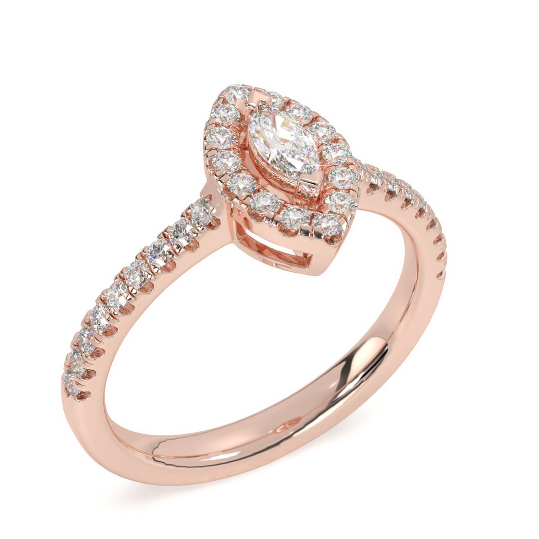 Virginie  Marquise Halo with PaveÌ