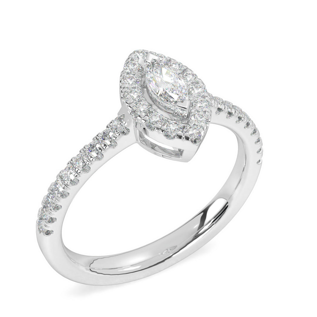 Virginie  Marquise Halo with PaveÌ