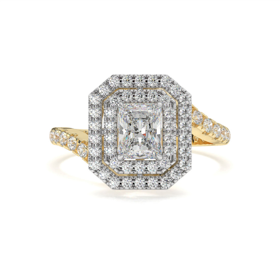 Aurora-Radiant double halo statement ring