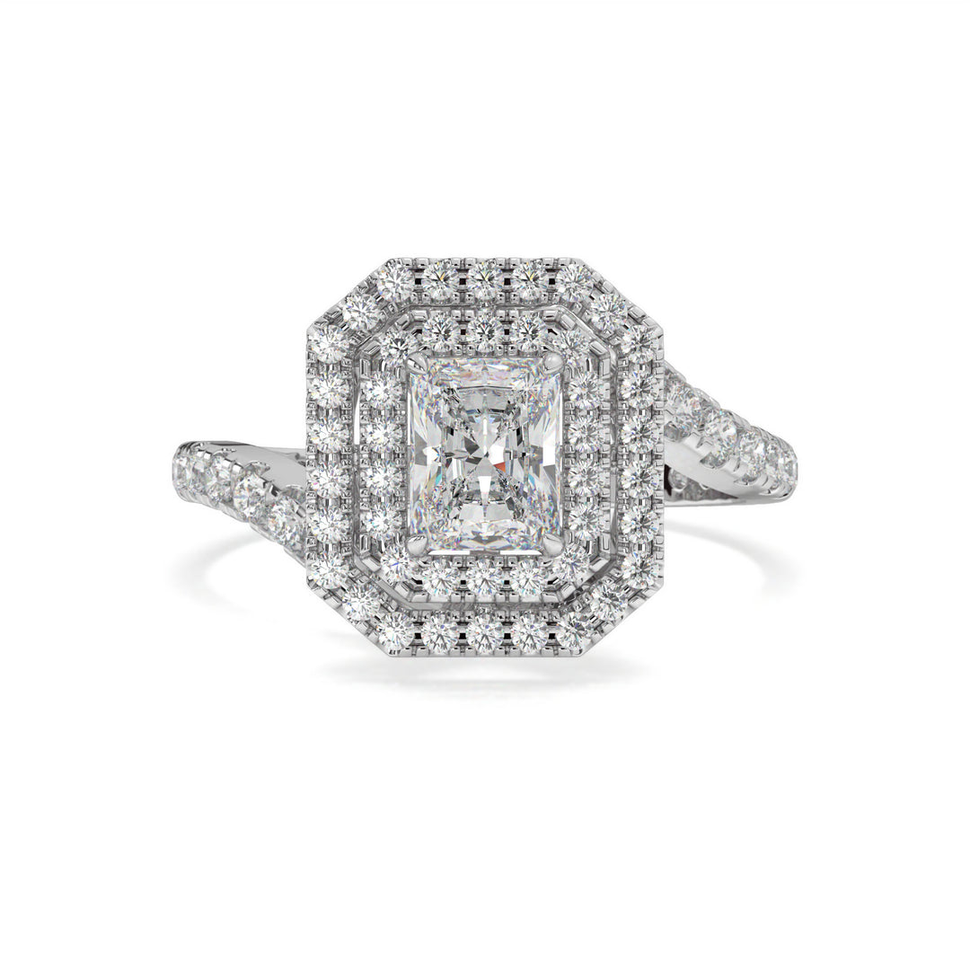 Aurora  Radiant Double Halo Statement Ring
