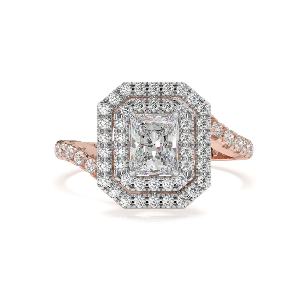 Aurora  Radiant Double Halo Statement Ring